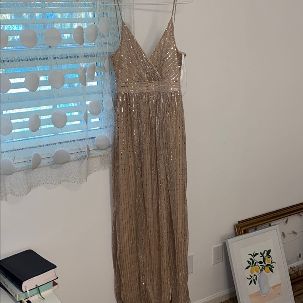 B. Darlin nude/taupe shimmery dress. Size 7/8.